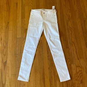 Long Super Skinny White Jeans